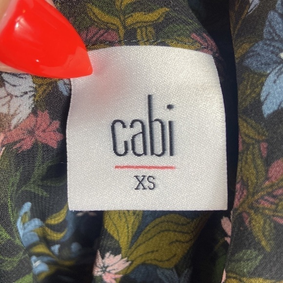 Cabi Sheer Floral Button Down Blouse with Ruffle Collar - Picture 8 of 8